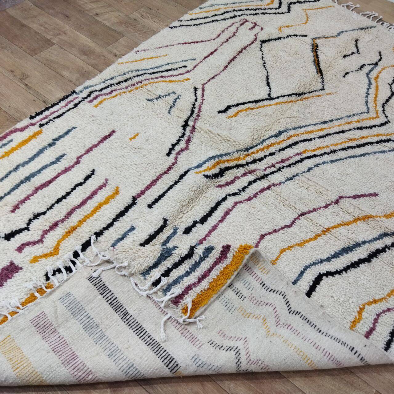 Handmade wool Berber rug 310 x 192 cm