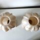 Pair of alabaster fireplace vases on marble base