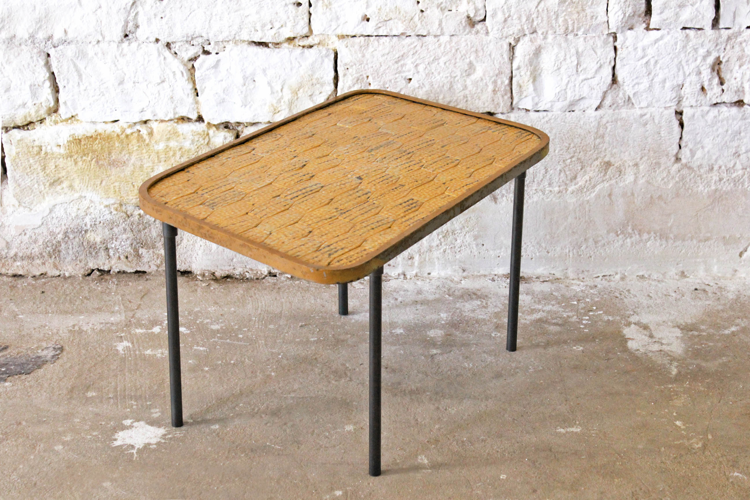 1950s vintage yellow coffee table