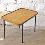 Table basse jaune vintage des années 1950