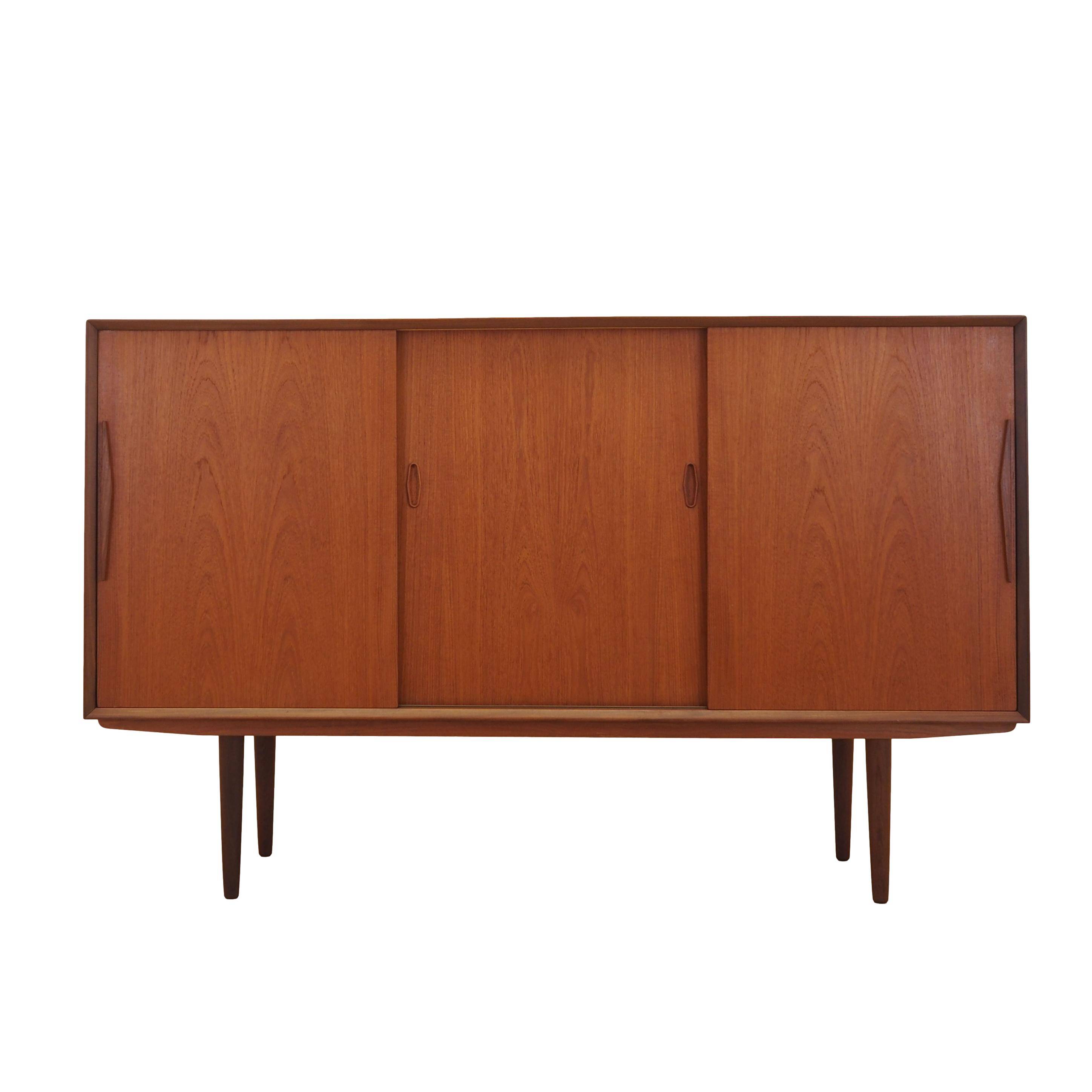 Teak highboard with bar section, Denmark, 1960s