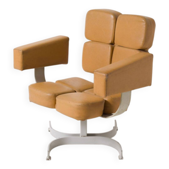 Unique brutalist swivel armchair from former Czechoslovakia, 1970s 1 of 3