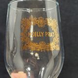 Vintage 10 glasses aperitif Noilly Prat on foot with golden inscription
