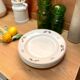 6 pink and green plates in old earthenware from St Amand