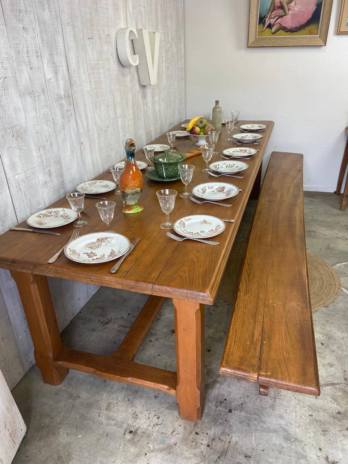 Table de ferme 290x90cm
