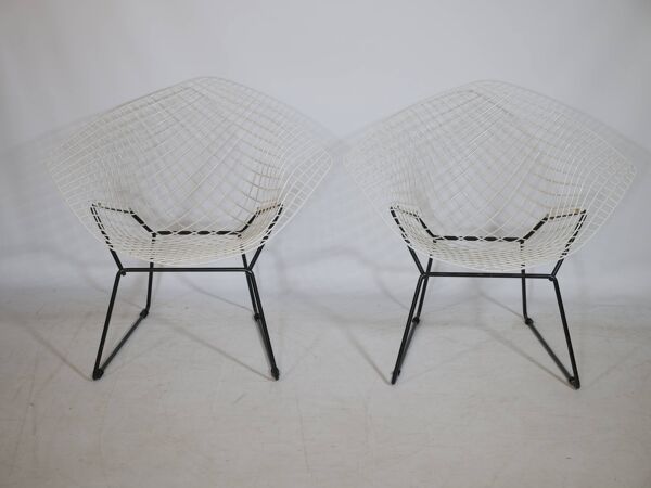 Chaise Diamond par Harry Bertoia pour Knoll, lot de 2, années 1950/60 Chaise longue en fil de fer