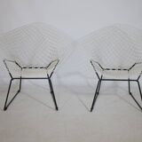 Diamond Chair by Harry Bertoia for Knoll, Set of 2, 1950s/60s Wire Lounge Chair