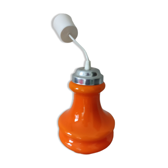 Chandelier suspension opaline orange space age vintage 60 70 s