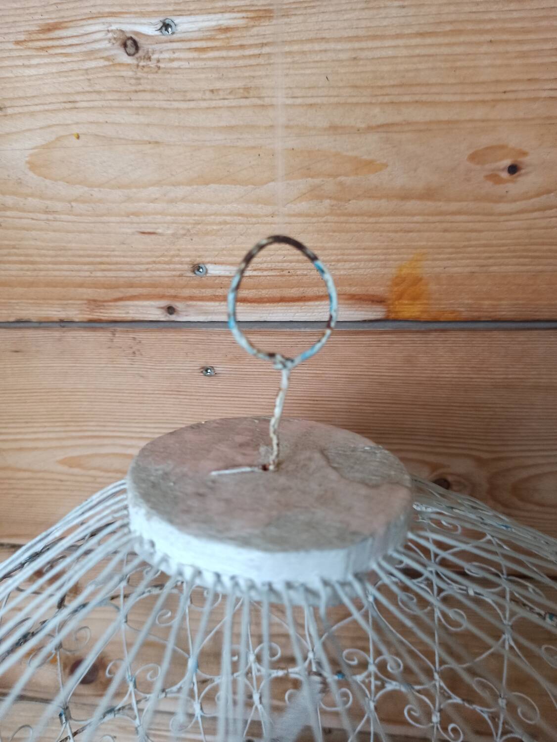 White retro bird cage