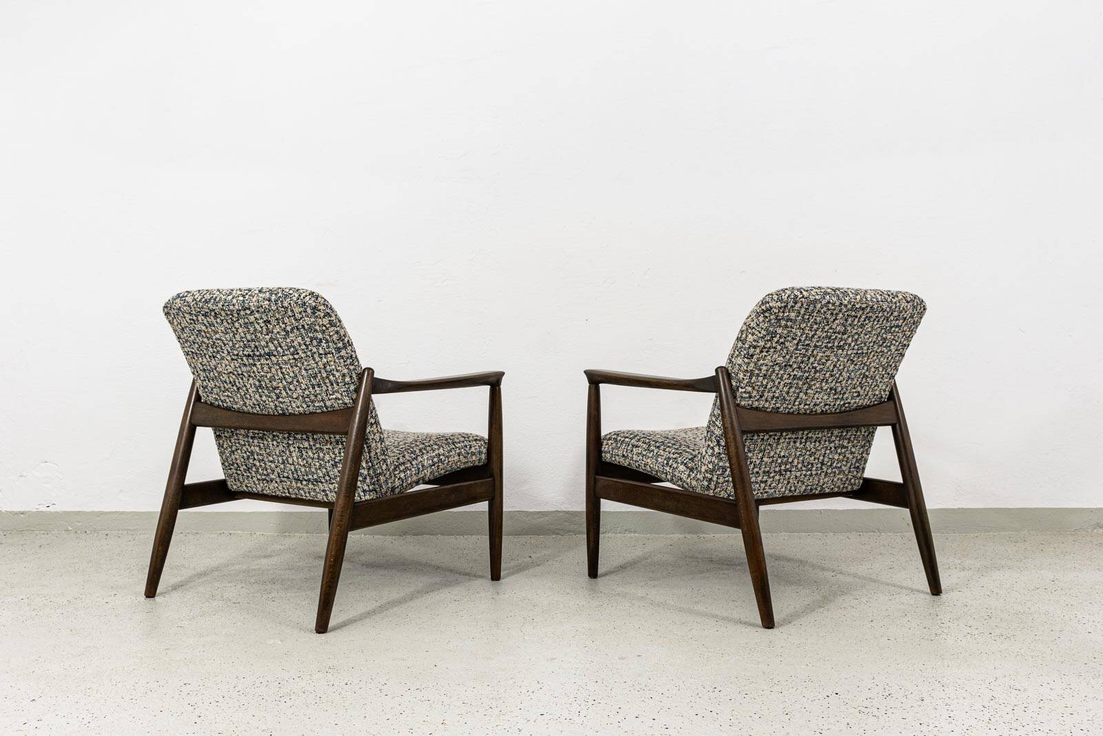 Pair of vintage armchairs GFM-64 by Edmund Homa, GFM, Poland, 1960s