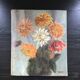 Ancient painting bouquet of dahlias