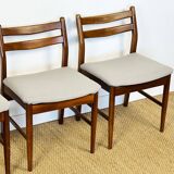 4 Scandinavian teak chairs 1960