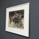 Dutch art print of a jumping frog, 1970, signed and numbered.