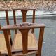 4 Art Deco solid oak cane chairs, circa 1950, with round legs