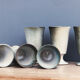 Set of 6 mazagrans in glazed terracotta