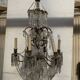 Louis XV style "Fontaine" chandelier in bronze and 20th century pendants