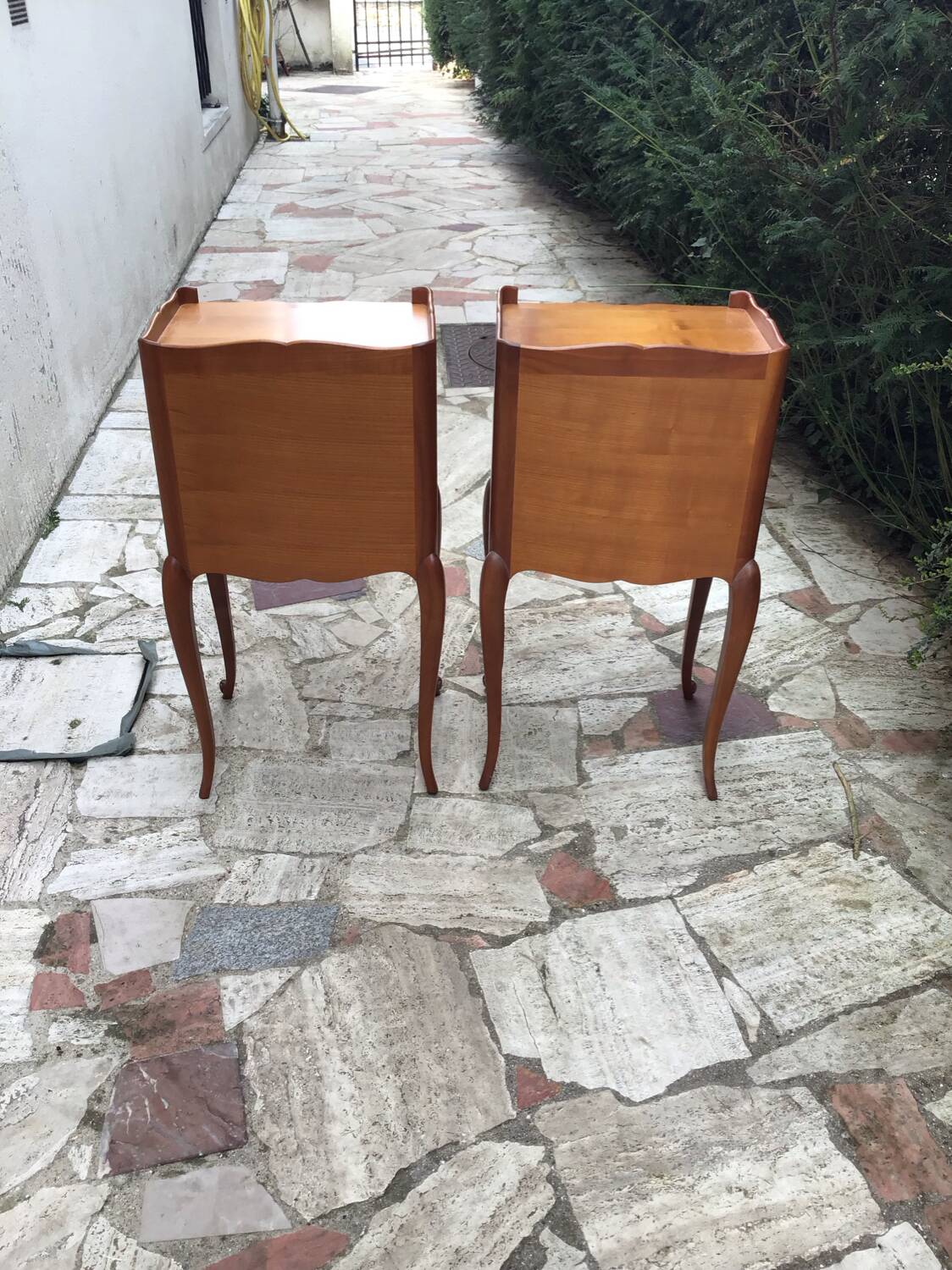 Pair of Louis XV style bedside tables in solid wood