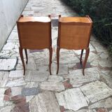 Pair of Louis XV style bedside tables in solid wood