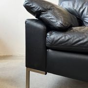 Leather sofa, Denmark, 1960s/70s, mid-century modern style, vintage