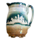 Antique Pitcher Jug Altehburg Saxony German Earthenware Numbered 1206E Village