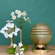 Vintage yellow and gold glass globe table lamp
