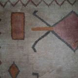 Vintage tibetan khaden handmade carpet 159cm x 237cm 1960s, 1c504