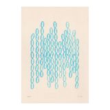 Collection of 4 blue abstract paintings on paper signed Eawy