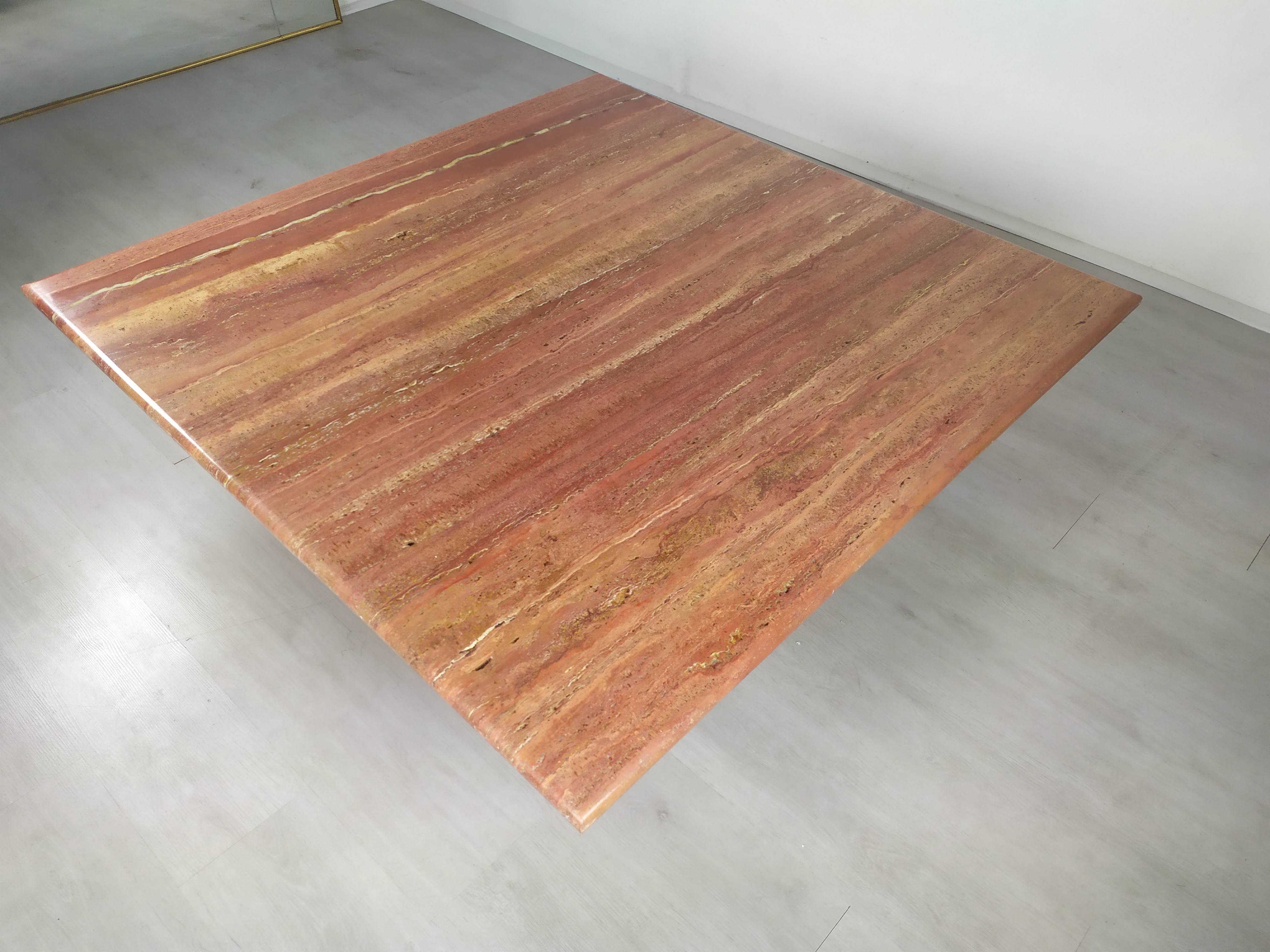 Travertine coffee table red design