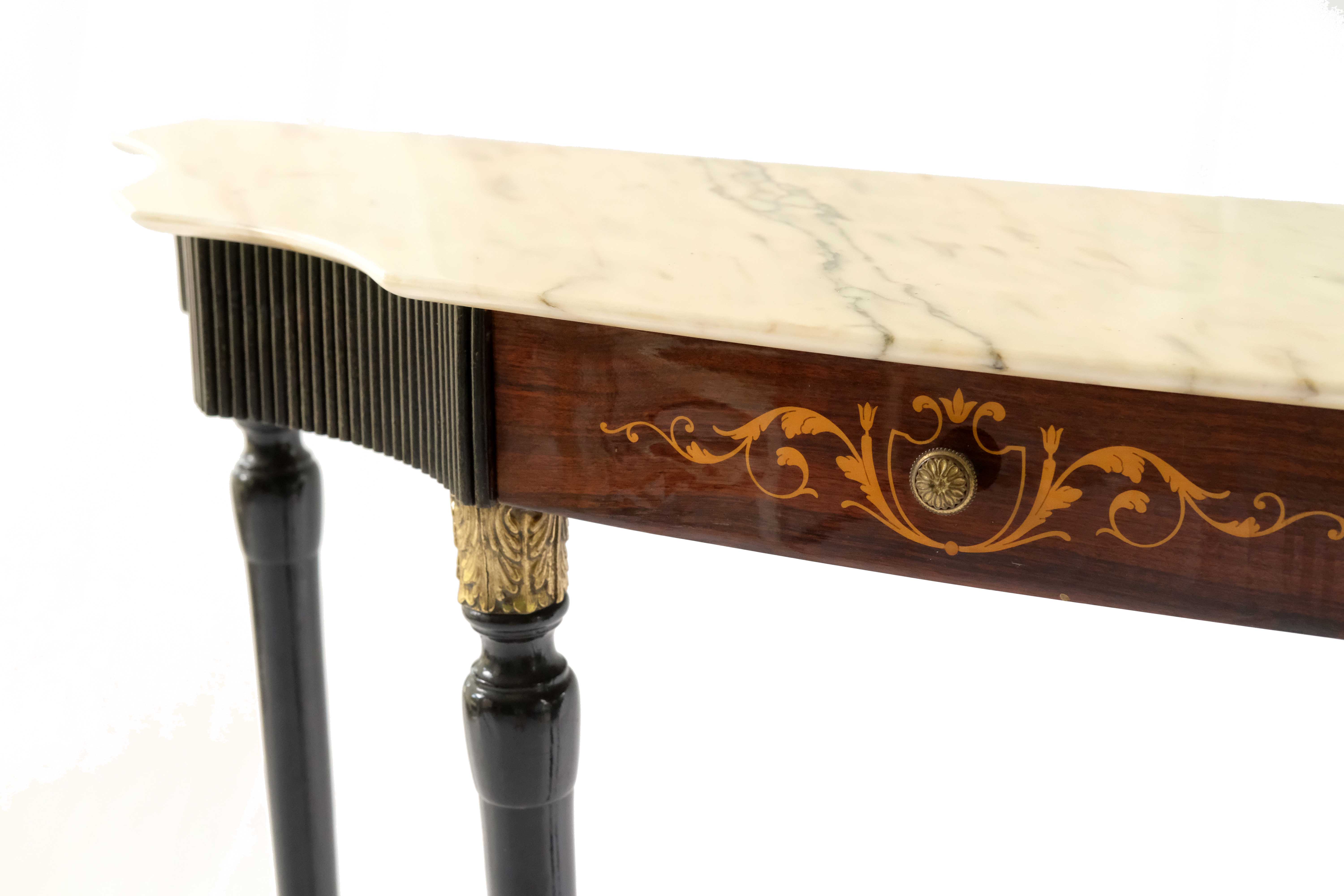 Mid-Century Vanity Table with Marble Top Table, Italy 1960's