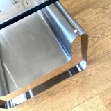 Small Coffee Table Stainless Steel Designer Modern Steel Vintage Glass Furniture