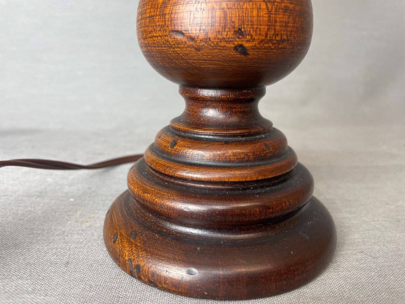 Portuguese wood and slag onyx glass table lamp 1960s