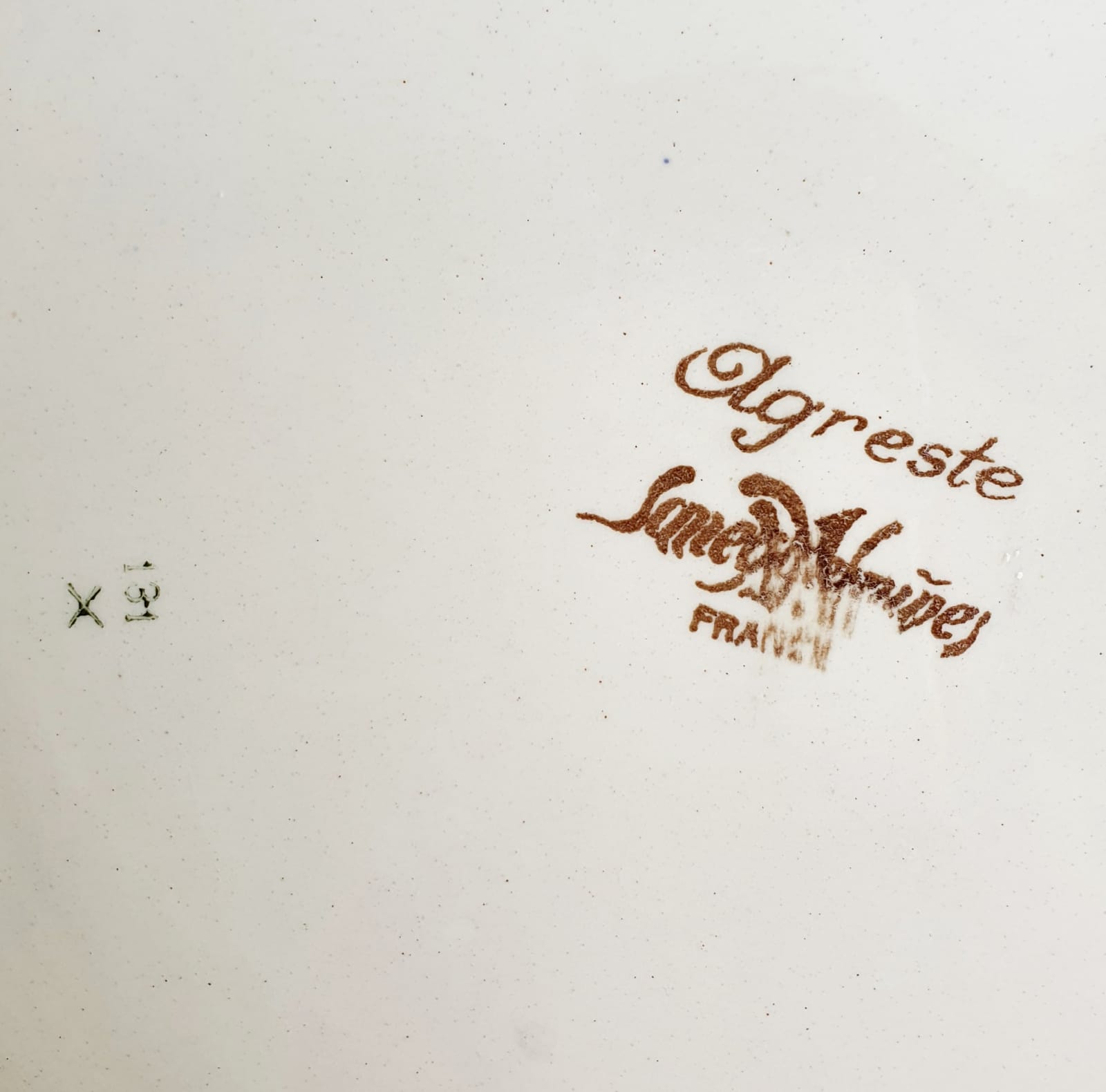 Plat rond creux faïence Sarreguemines décor floral "agreste"