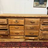 Old oak workshop drawer unit
