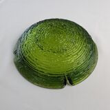 Green molded glass ashtray