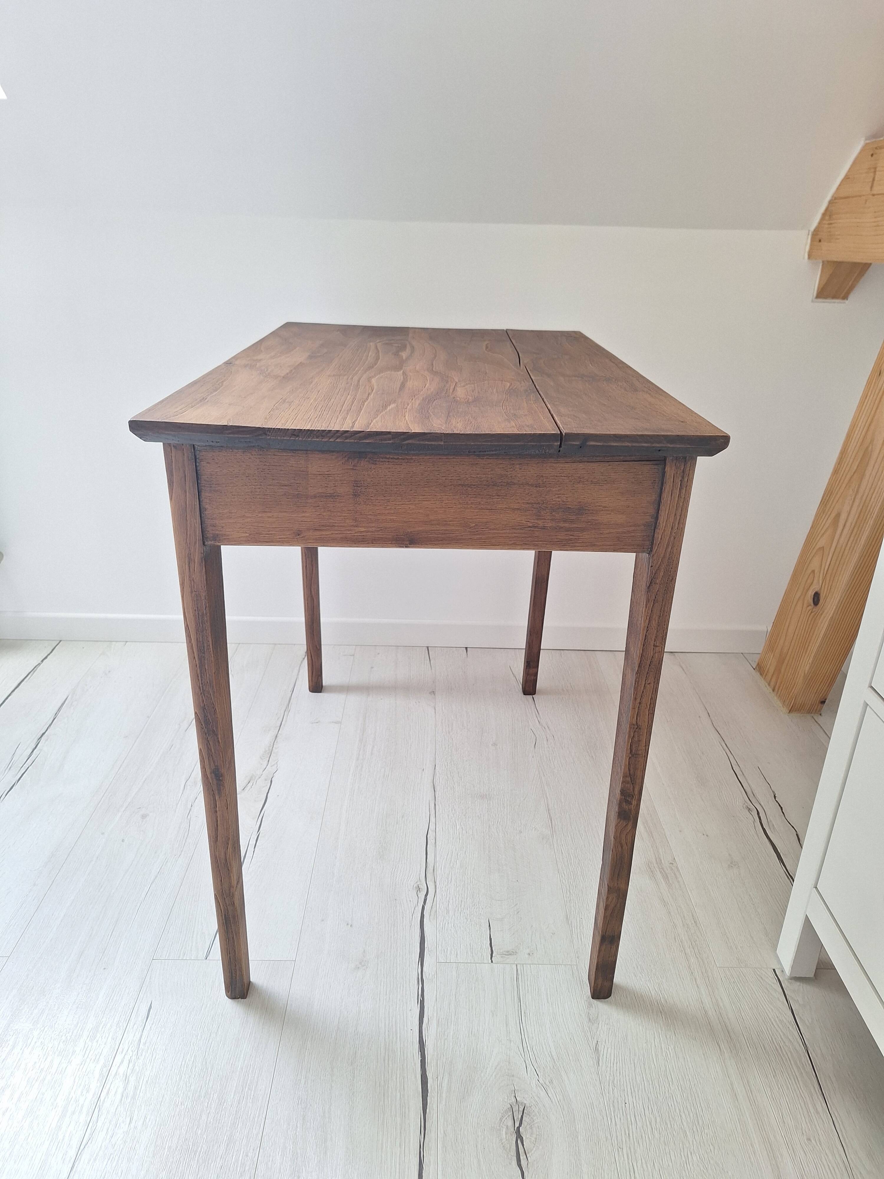 Old farmhouse side table in country style