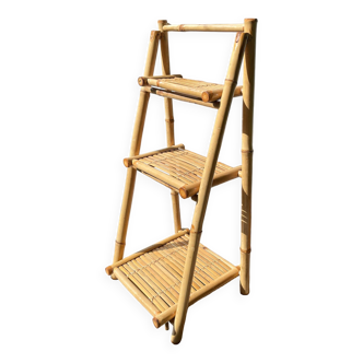 Vintage folding bamboo shelf 1950