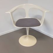 2 x Lusch Tulip Chair, rare, 1972, white design, vintage Colani design