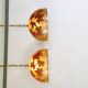 Italian design hanging lamps resin and leaves, 1970s 1980s