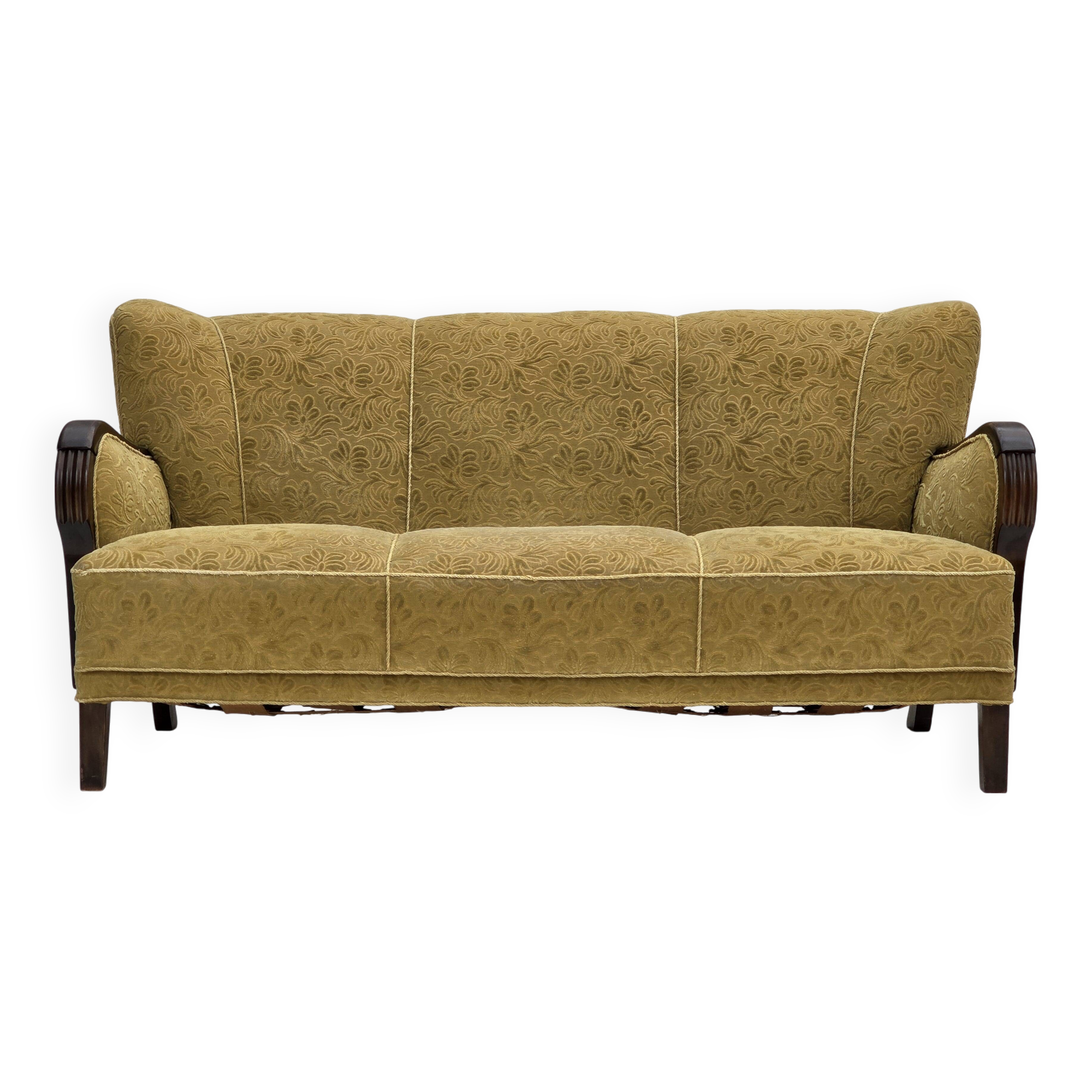 1960s, Danish 3-seater sofa, original condition, wool/cotton fabric.