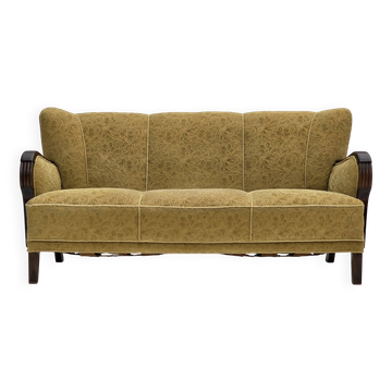 1960s, Danish 3-seater sofa, original condition, wool/cotton fabric.
