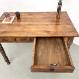 Pine desk with turned legs, 1900s
