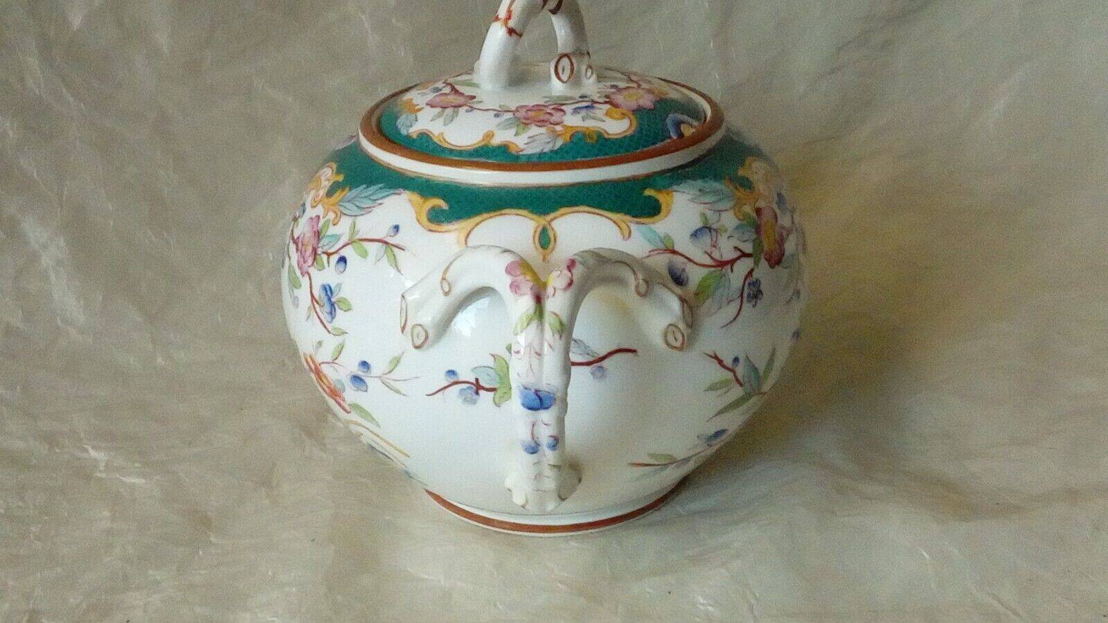 Sarreguemines earthenware sugar bowl minton decor model 5/215