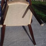 batch of 2 bridge chairs, golden beige color