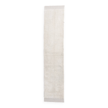 Tapis de couloir marocain en laine blanc neutre 2x10, 67x301 cm