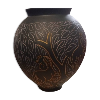 Large numbered Jean Dufy vase for Haviland
