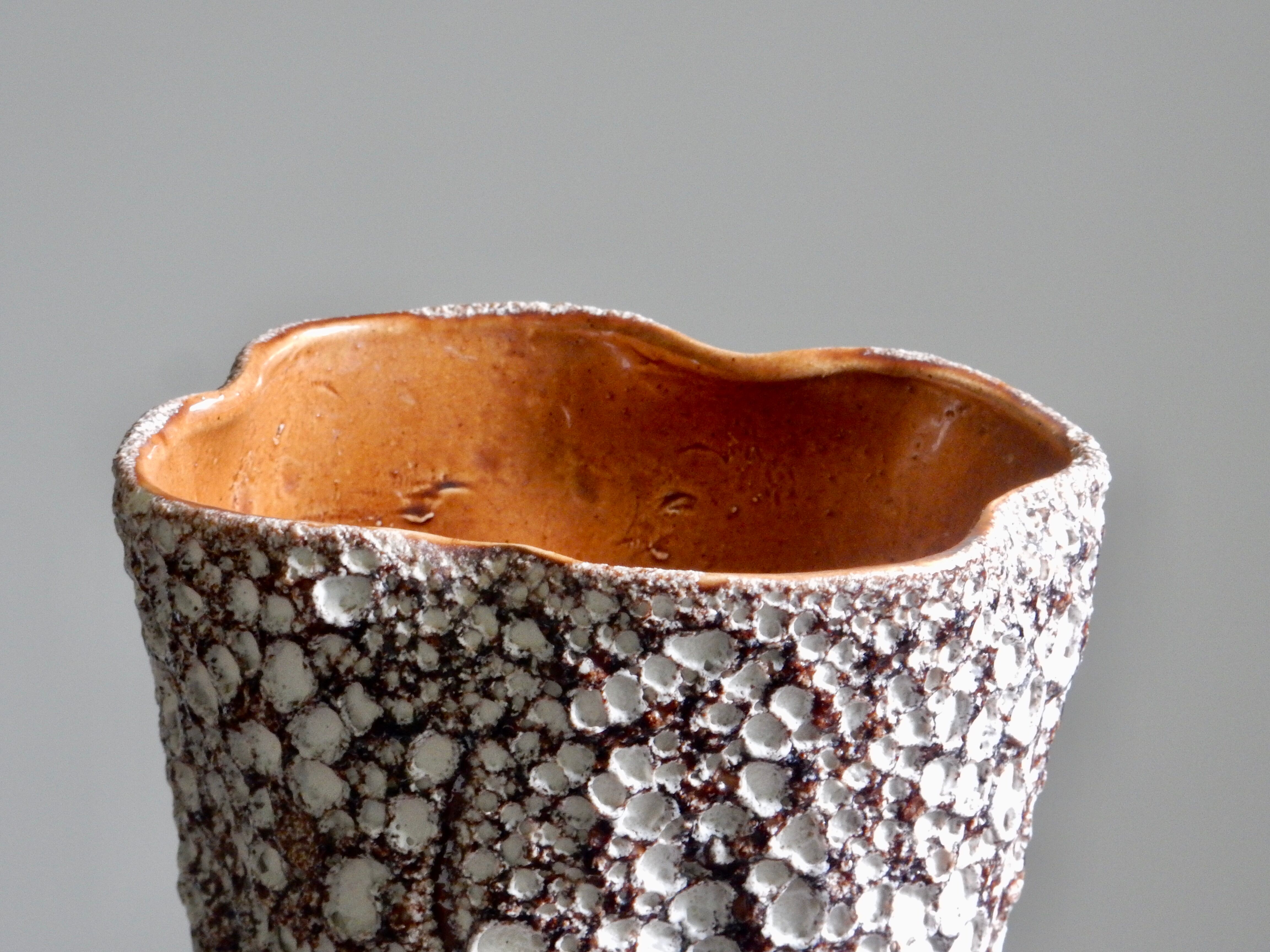 Vase Vallauris ceramic fat lava of the 60s