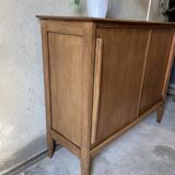 Vintage wooden sideboard sliding doors 60s