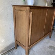 Vintage wooden sideboard sliding doors 60s