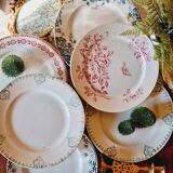 6 mismatched iron earth flat plates lot 3