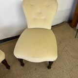 Pair of toad armchairs without armrests